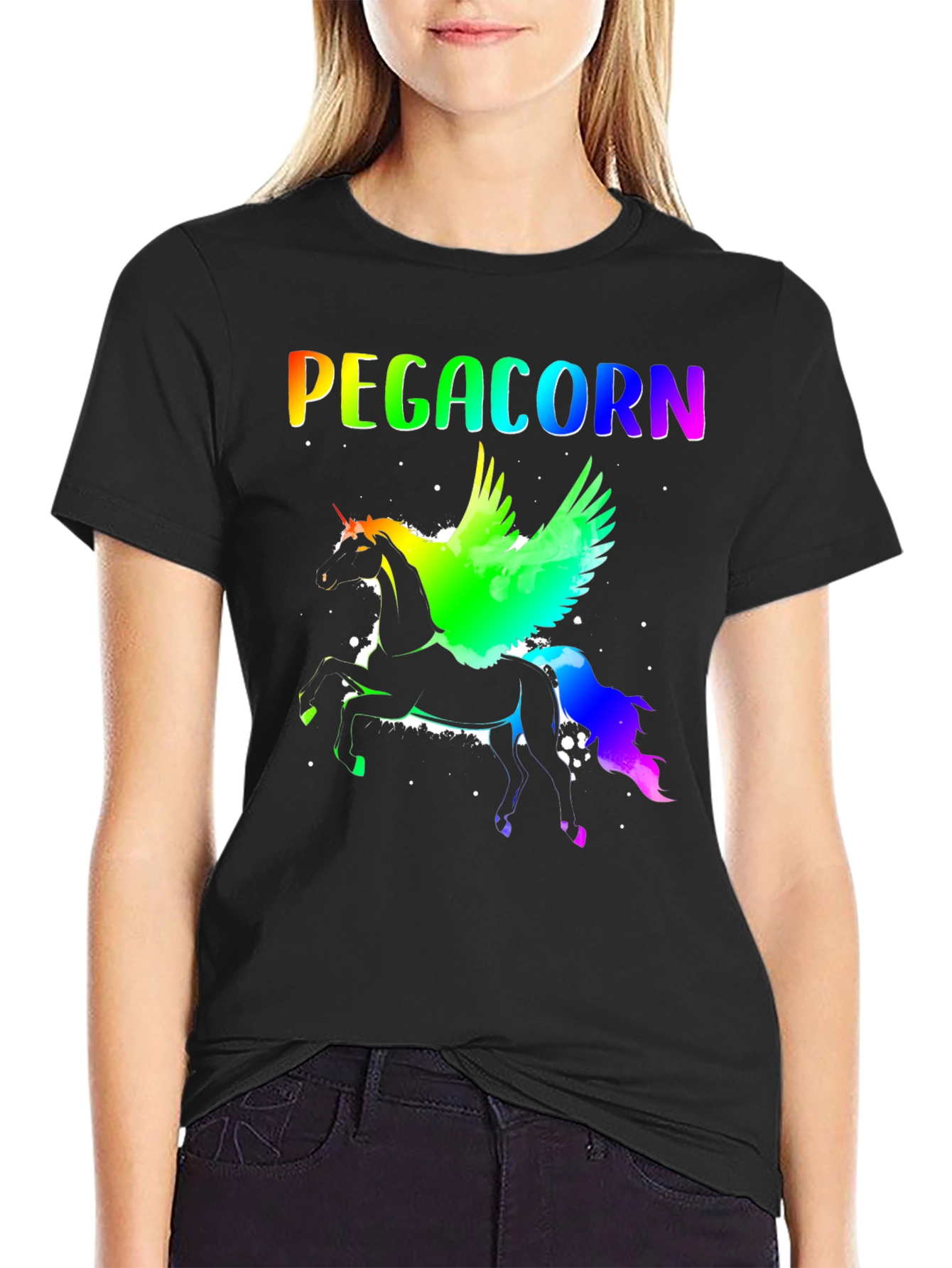 Pegacorn Rainbow Graphic Tee