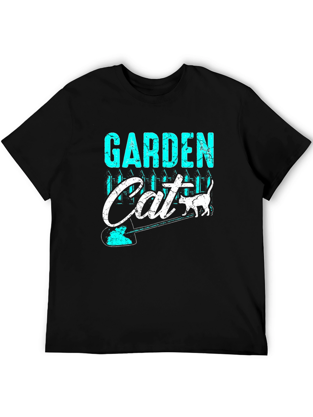 Garden Cat T-Shirt - Black Cotton Blend