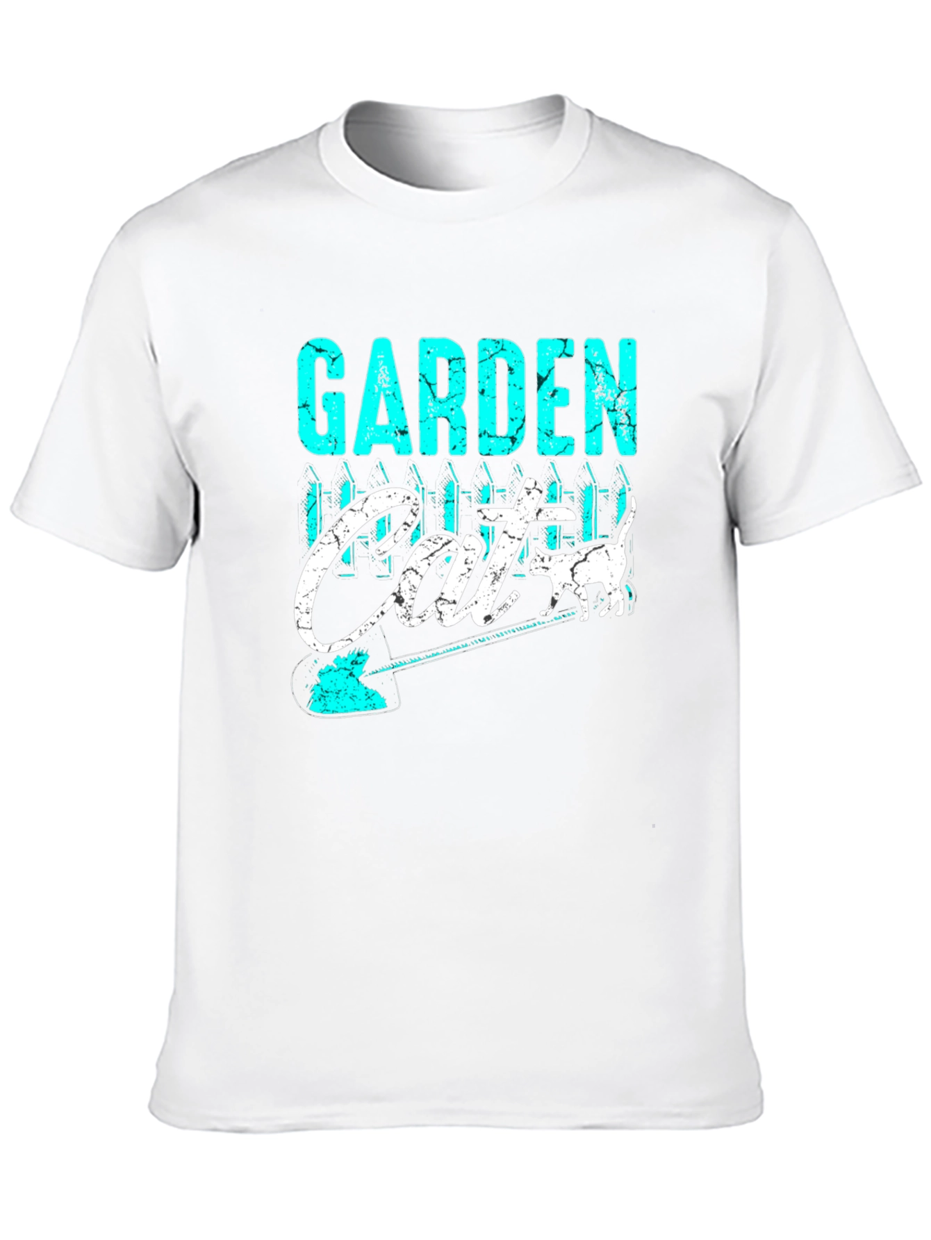 Garden Cat T-Shirt - Black Cotton Blend