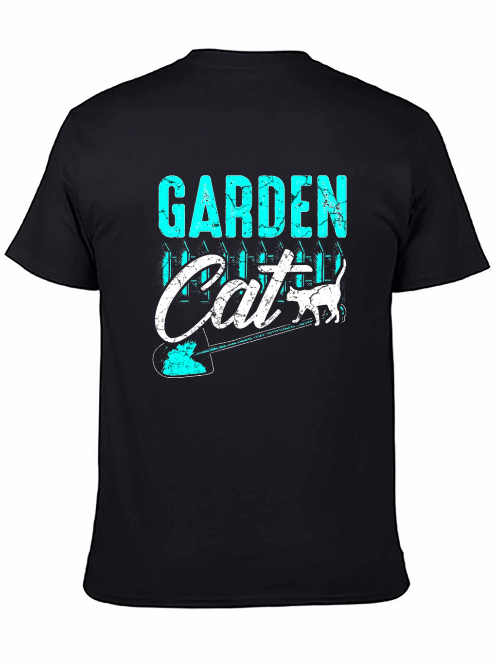 Garden Cat T-Shirt - Black Cotton Blend
