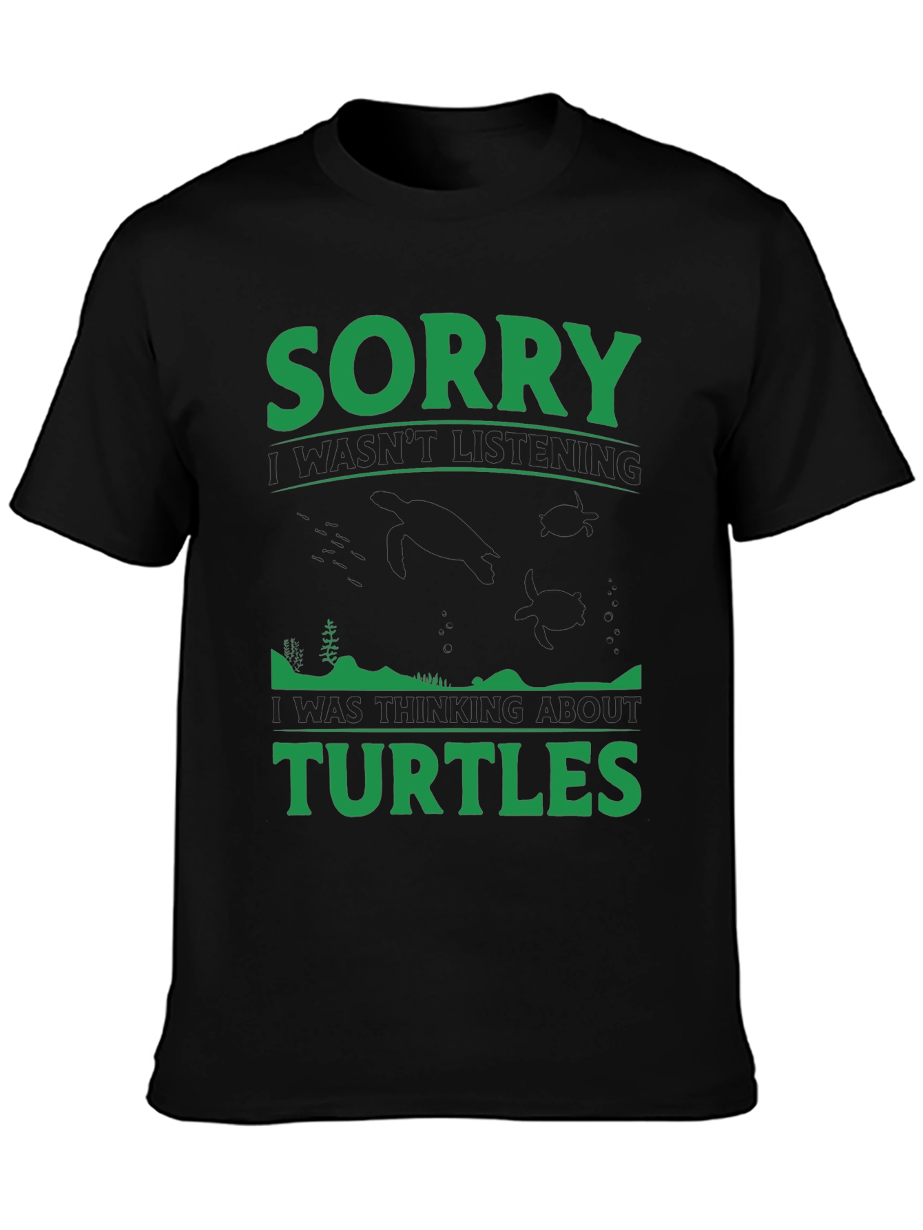 Sorry Turtles Black T-Shirt