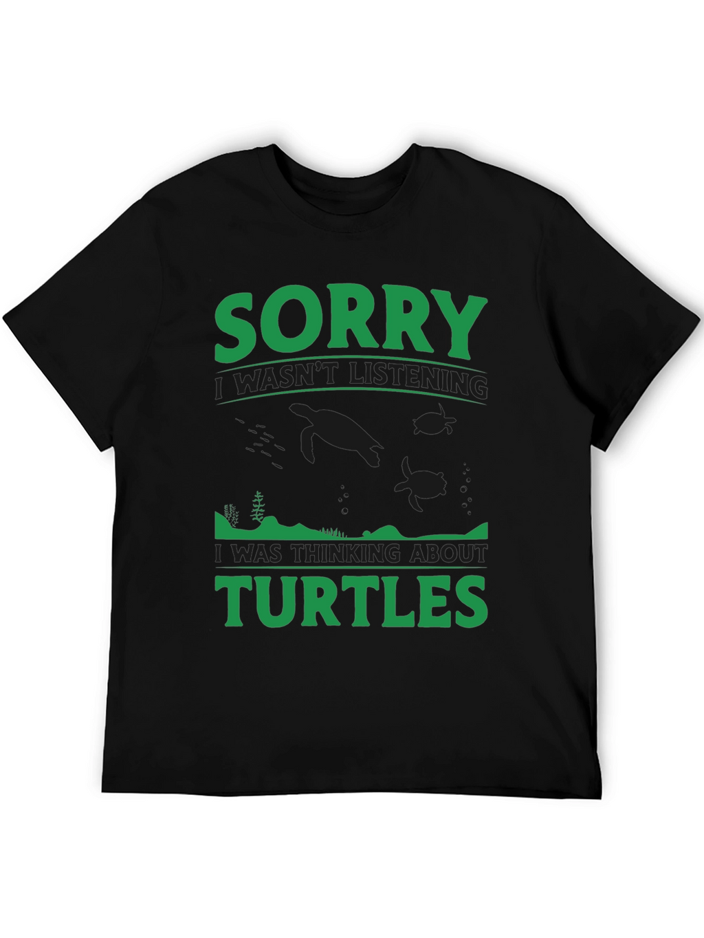 Sorry Turtles Black T-Shirt