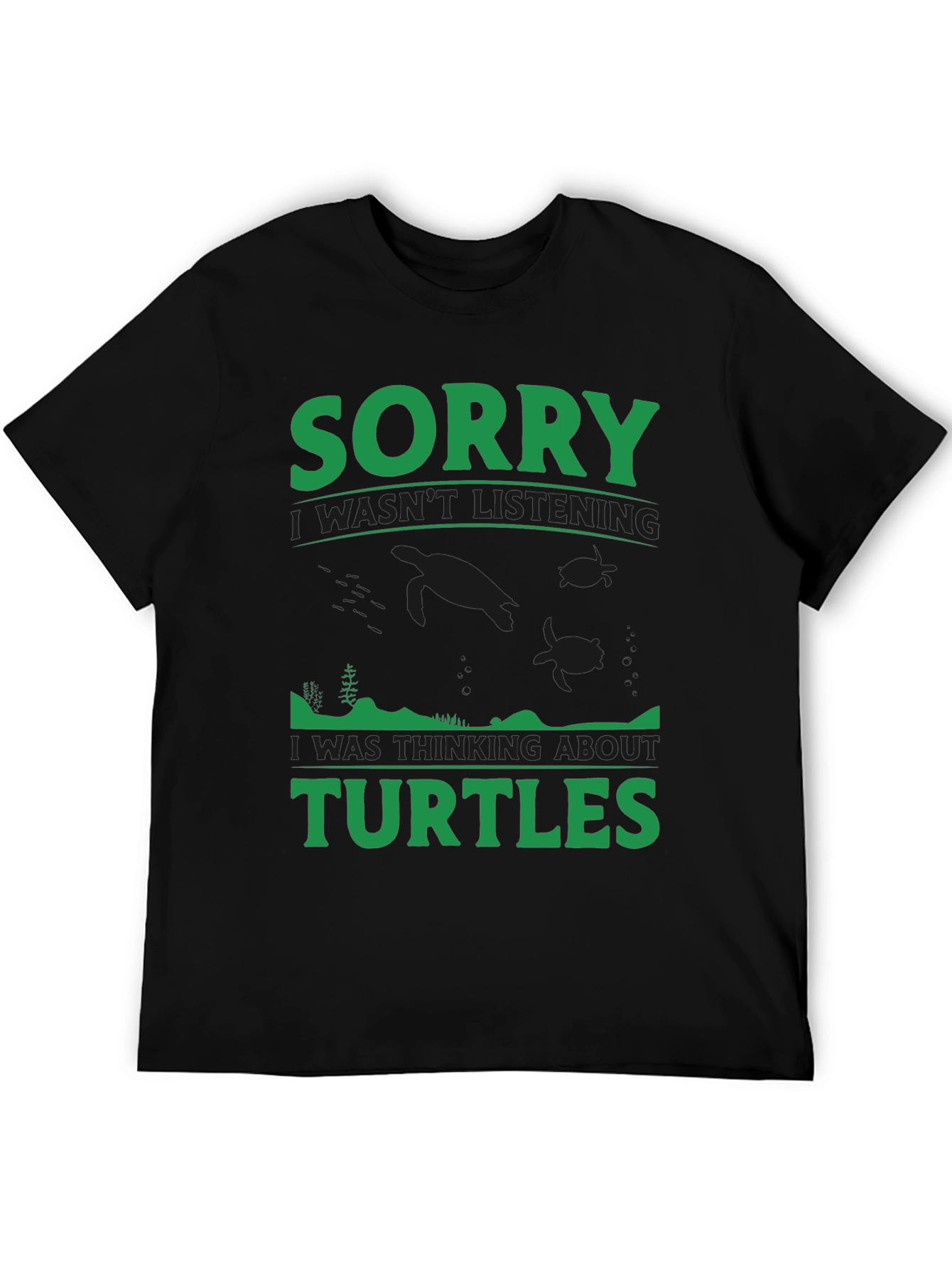 Sorry Turtles Black T-Shirt