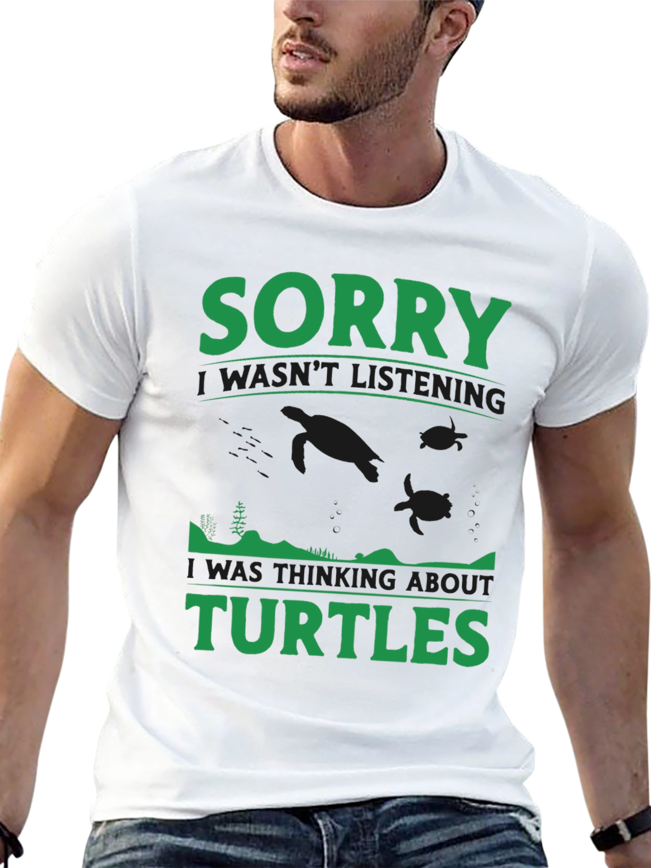 Sorry Turtles Black T-Shirt