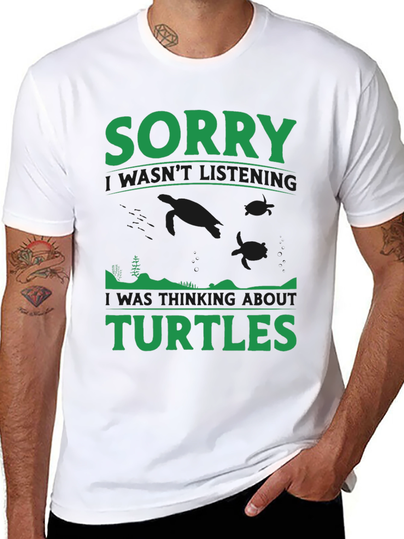 Sorry Turtles Black T-Shirt