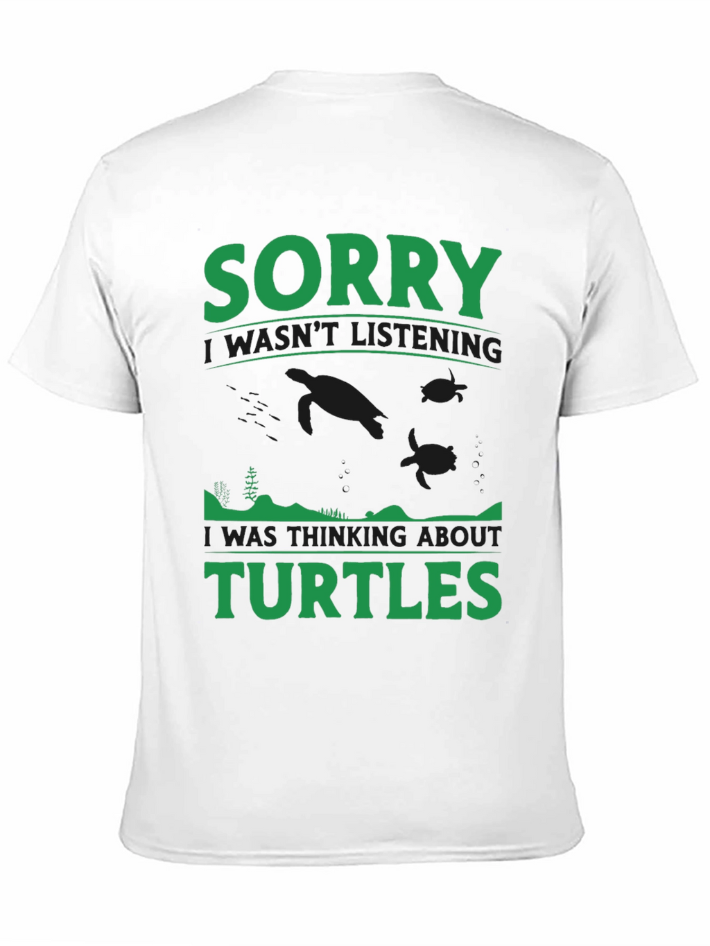 Sorry Turtles Black T-Shirt