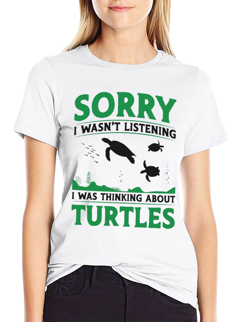 Sorry Turtles Black T-Shirt
