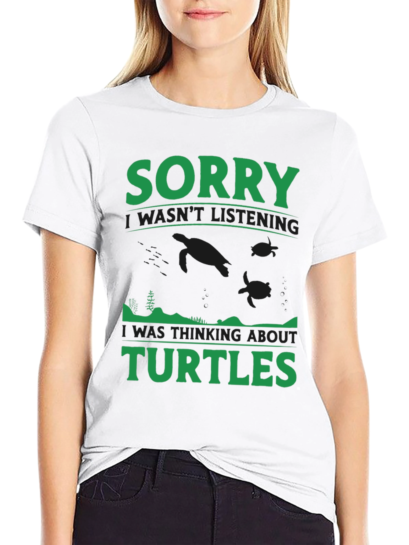 Sorry Turtles Black T-Shirt