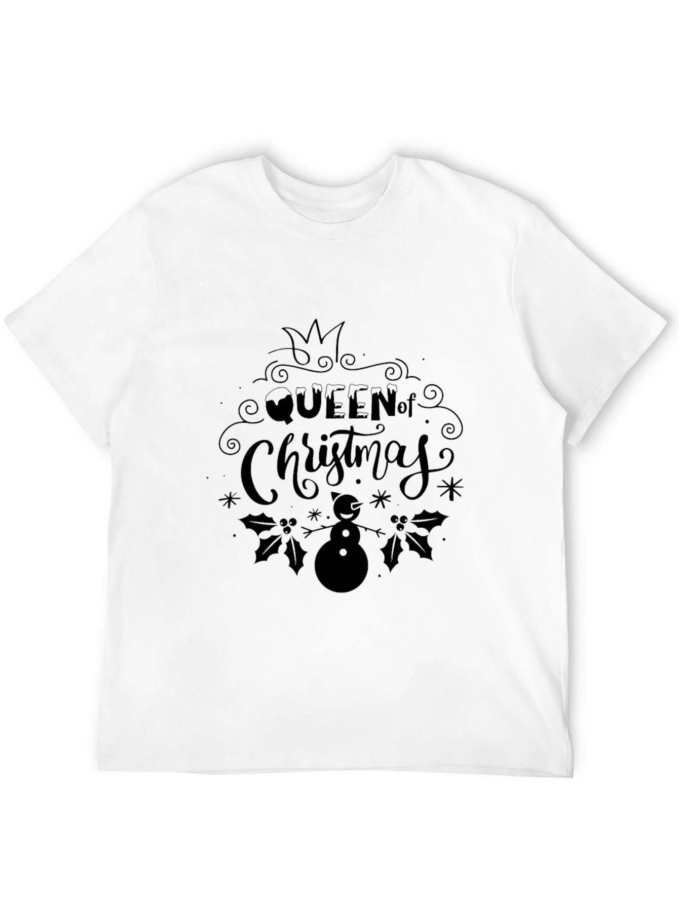 Queen of Christmas Black T-Shirt