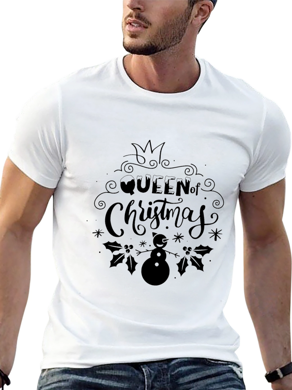 Queen of Christmas Black T-Shirt