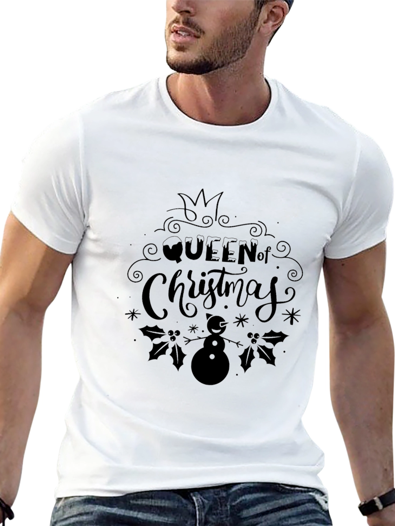 Queen of Christmas Black T-Shirt