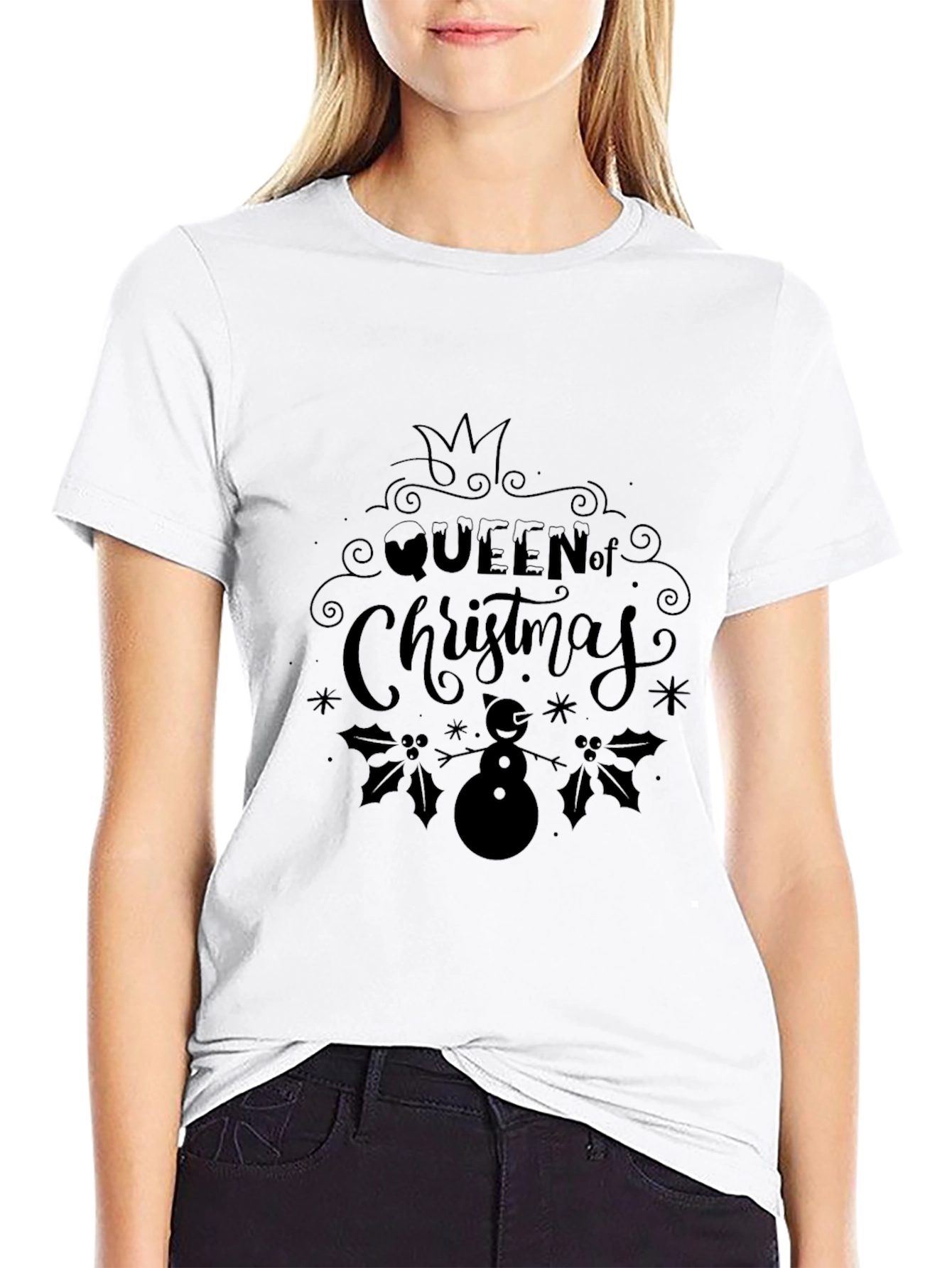Queen of Christmas Black T-Shirt