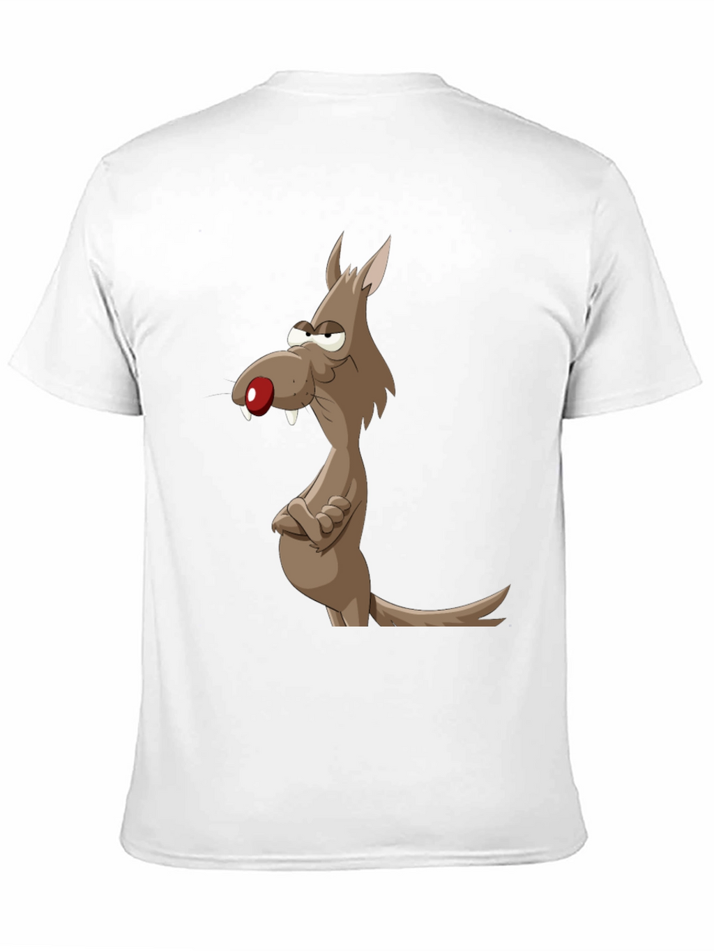 Funny Cartoon Wolf Graphic Tee - Mens Black T-Shirt