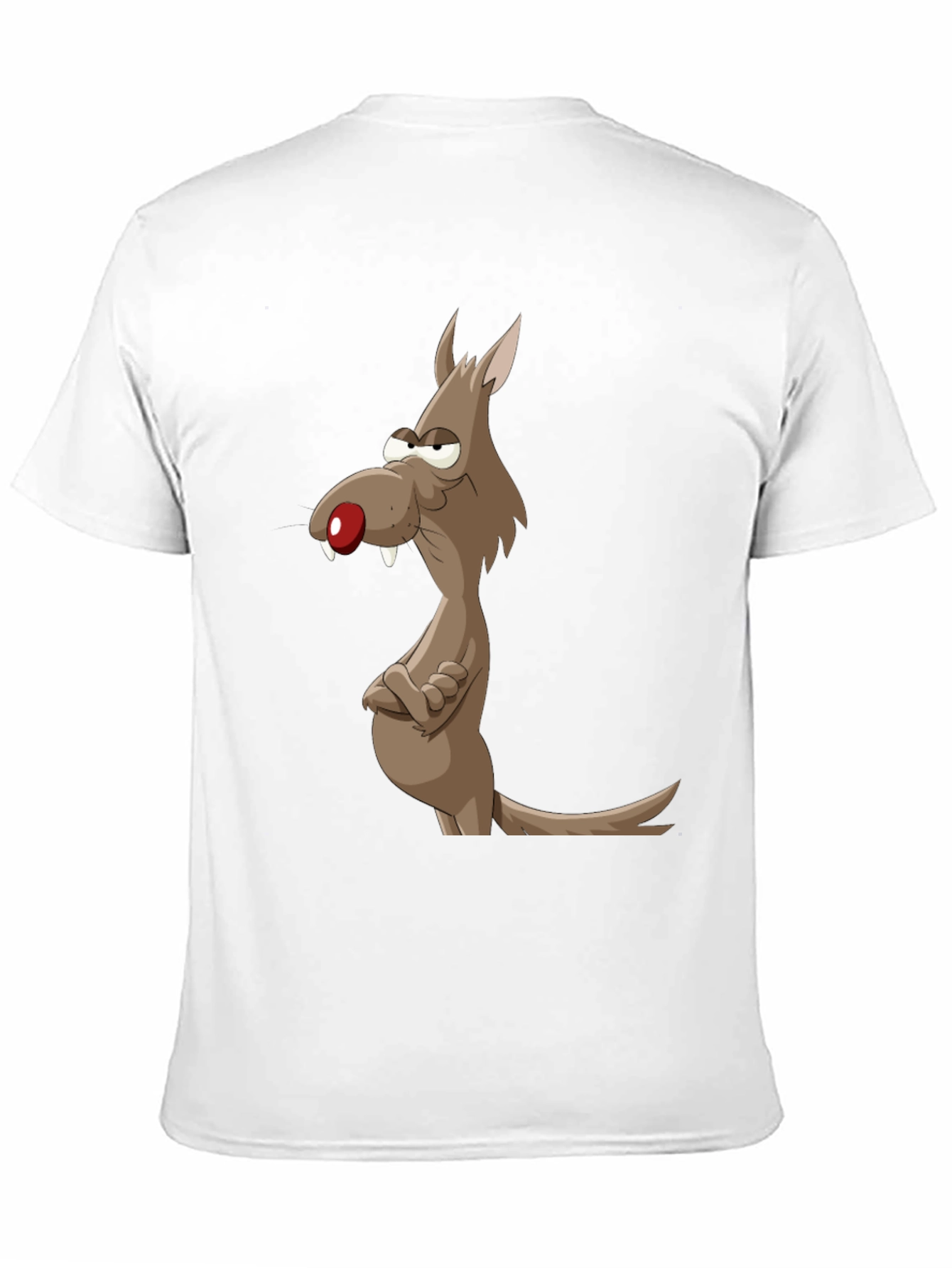 Funny Cartoon Wolf Graphic Tee - Mens Black T-Shirt