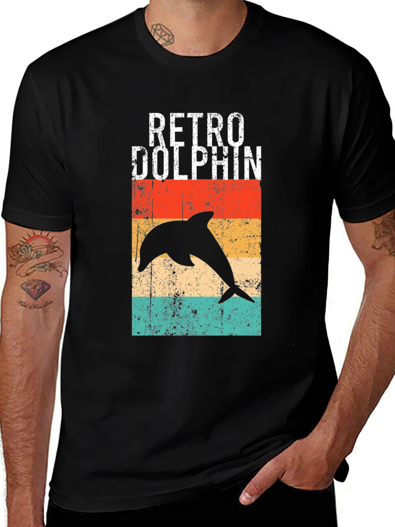 Retro Dolphin Graphic T-Shirt - Vintage Style
