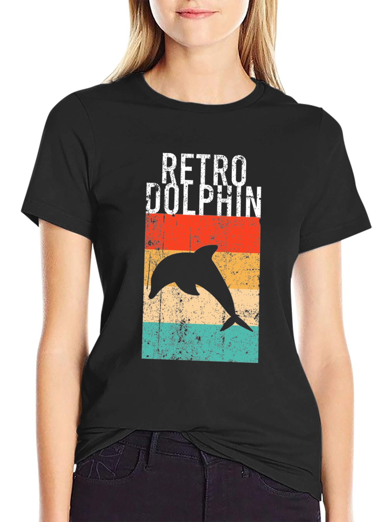 Retro Dolphin Graphic T-Shirt - Vintage Style