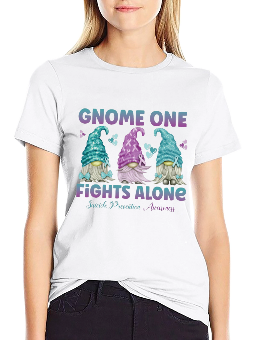 Gnome One Fights Alone Suicide Prevention Awareness T-Shirt