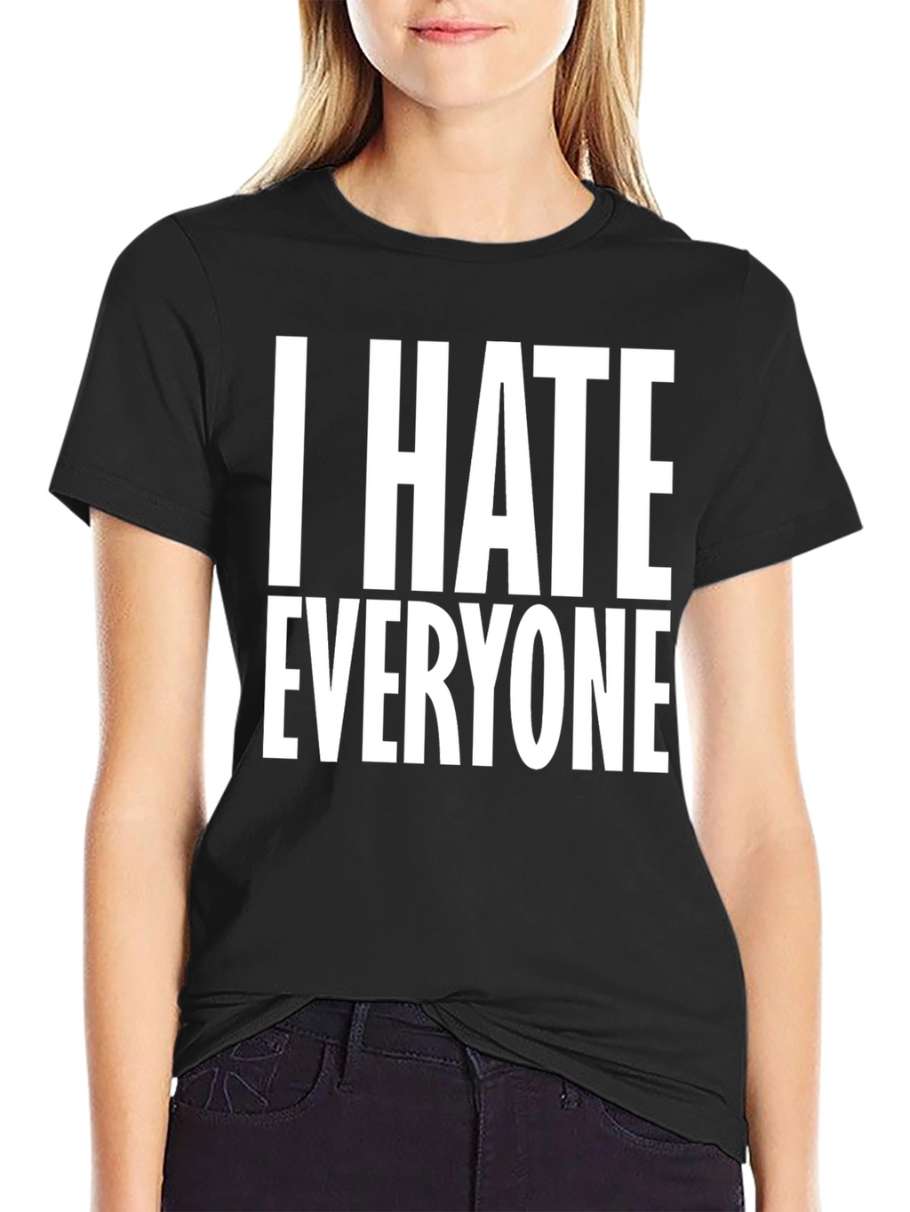 I Hate Everyone Black Graphic T-Shirt