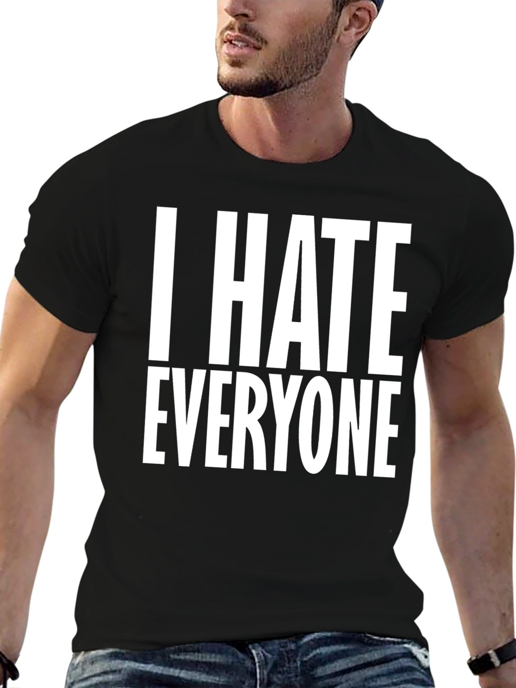 I Hate Everyone Black Graphic T-Shirt