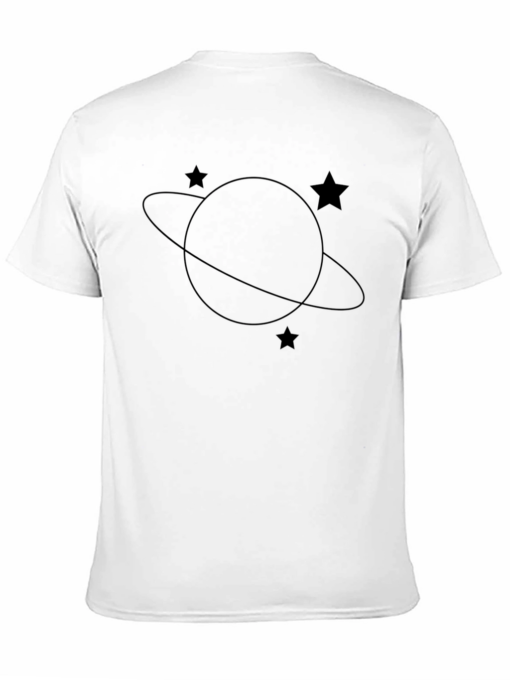 Saturn Star Graphic Tee - Black Cotton T-Shirt