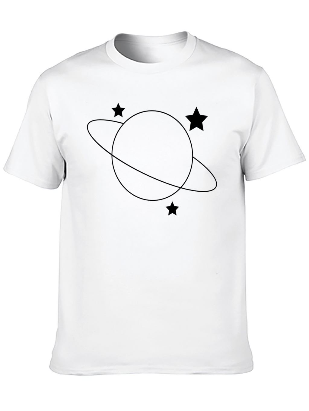 Saturn Star Graphic Tee - Black Cotton T-Shirt