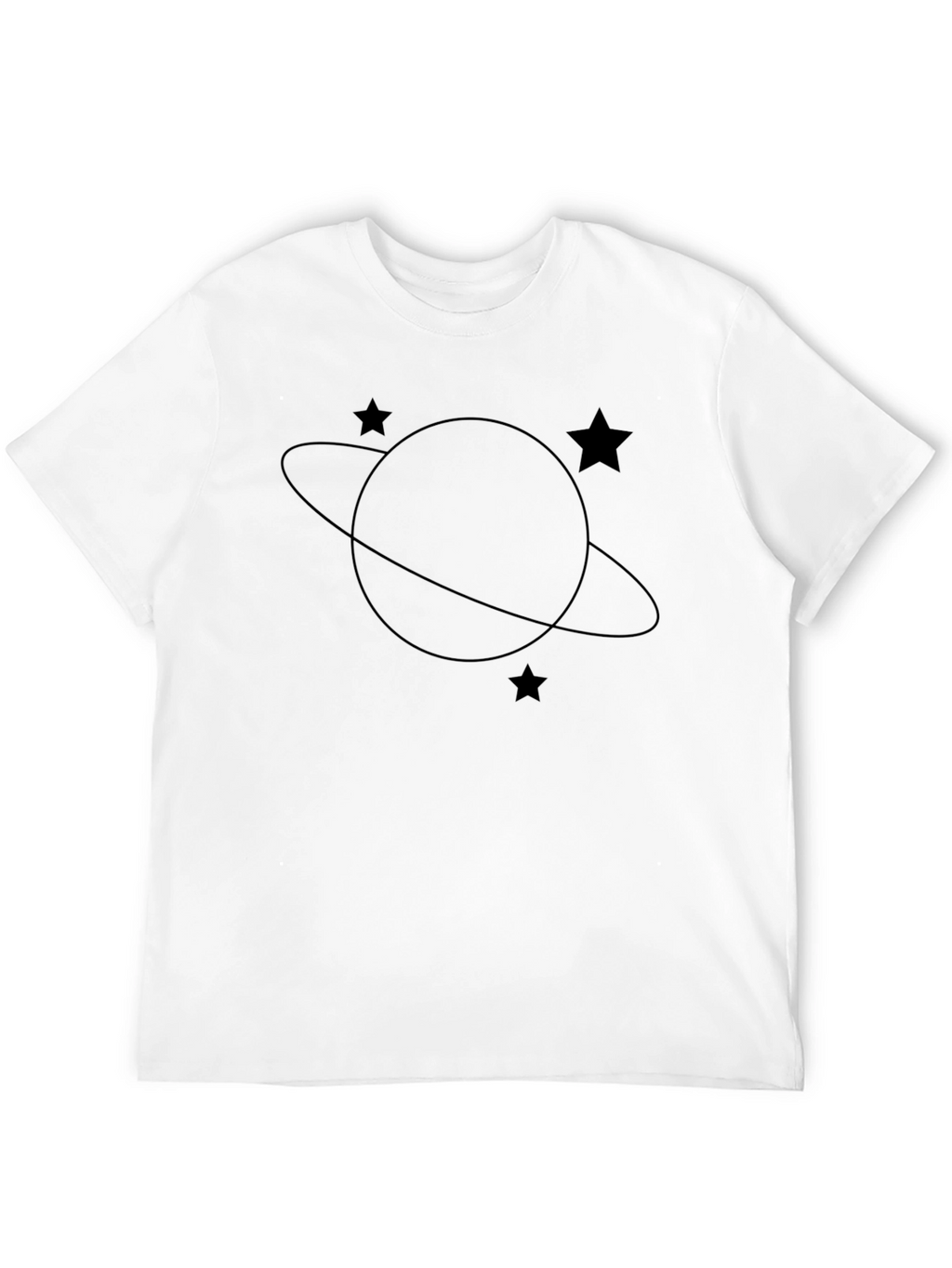 Saturn Star Graphic Tee - Black Cotton T-Shirt