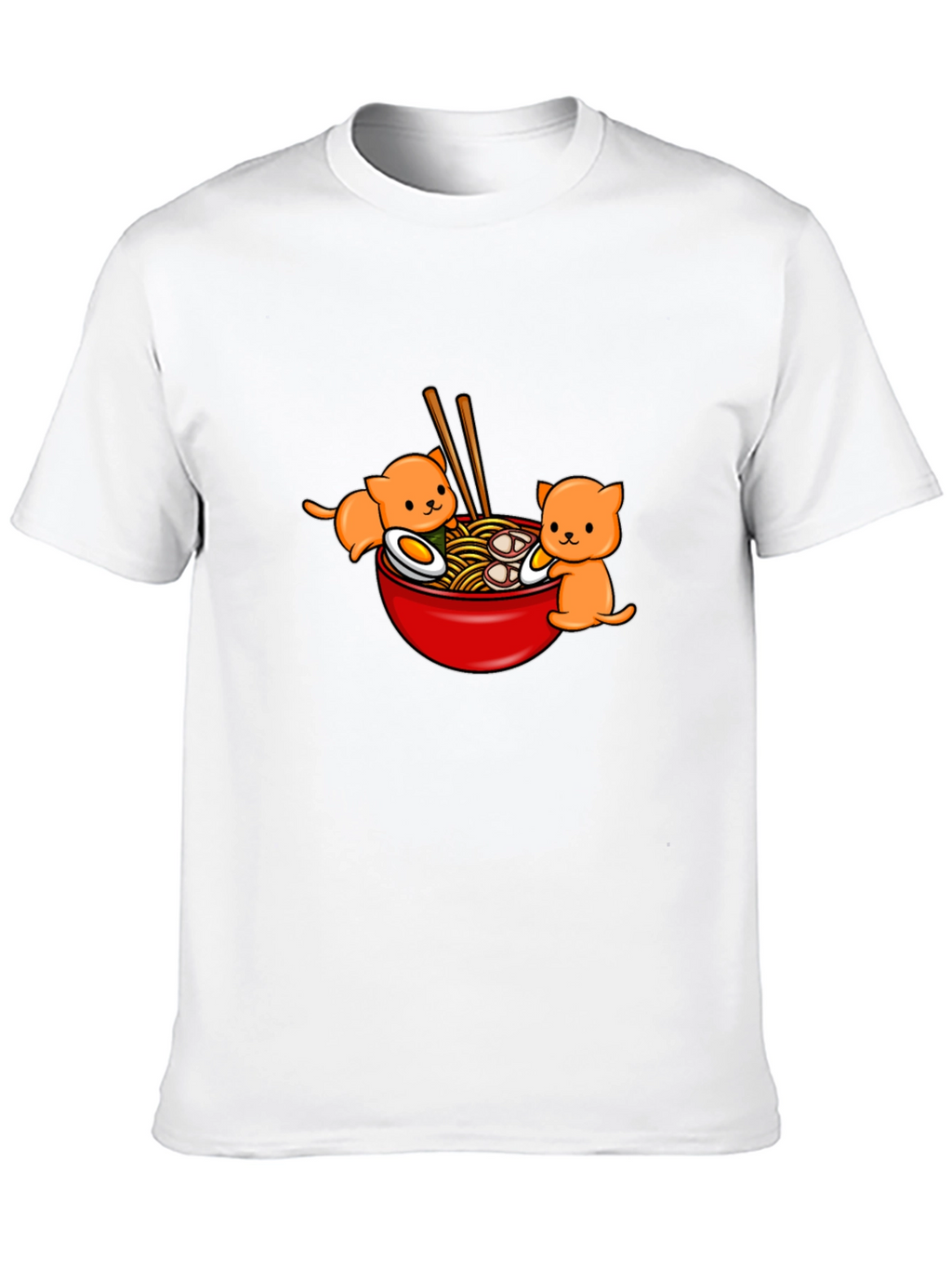 Ramen Cat T-Shirt - Cute Kawaii Noodle Bowl Tee