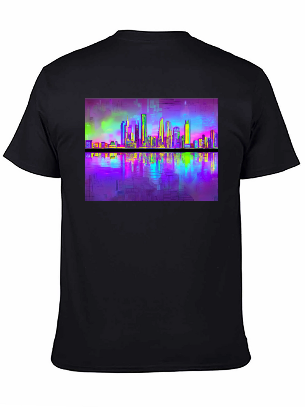 Vaporwave Cityscape Tee - Retro Reflective Design