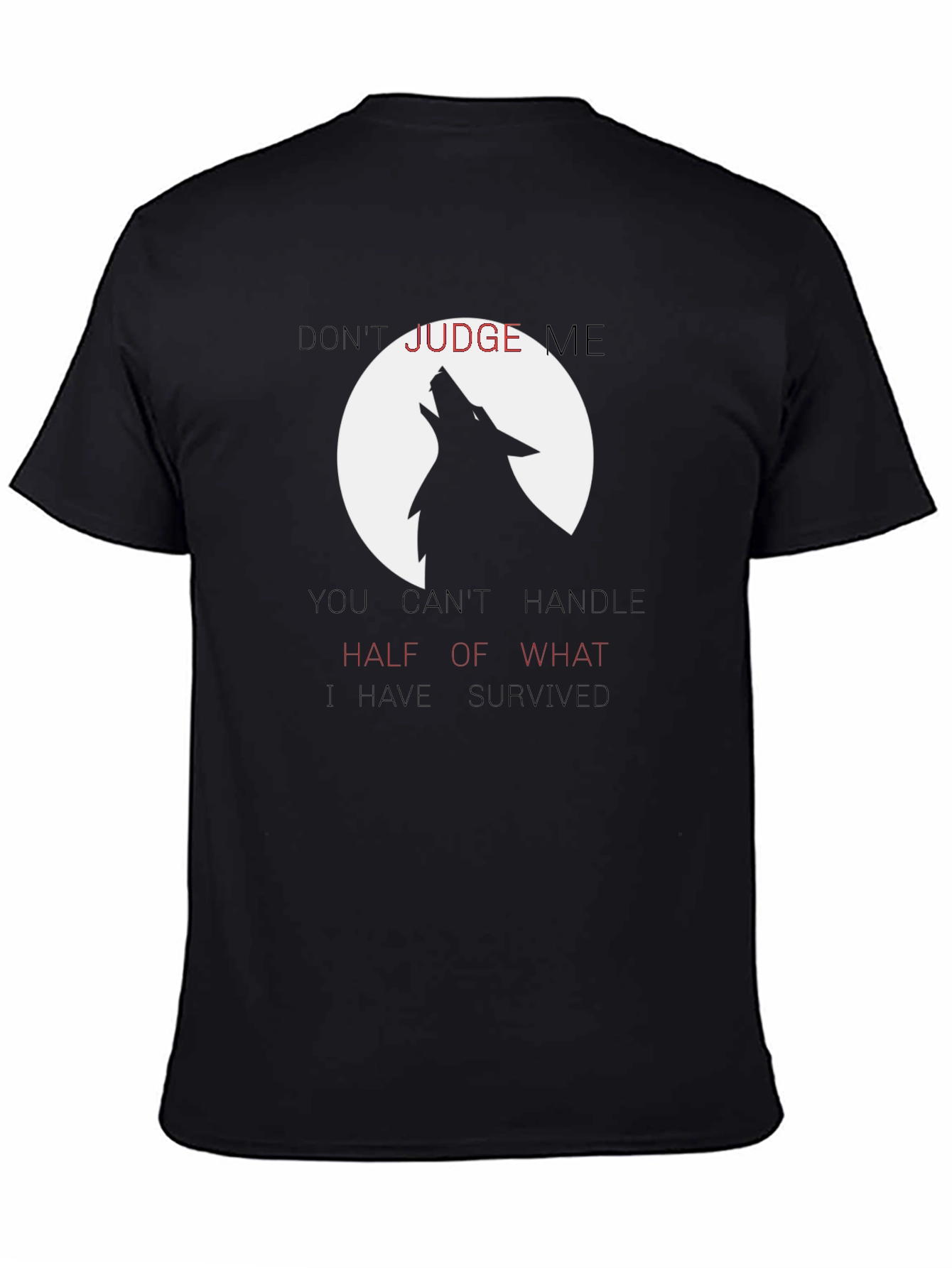 Wolf Howl Graphic Tee - Dont Judge Me Black T-Shirt