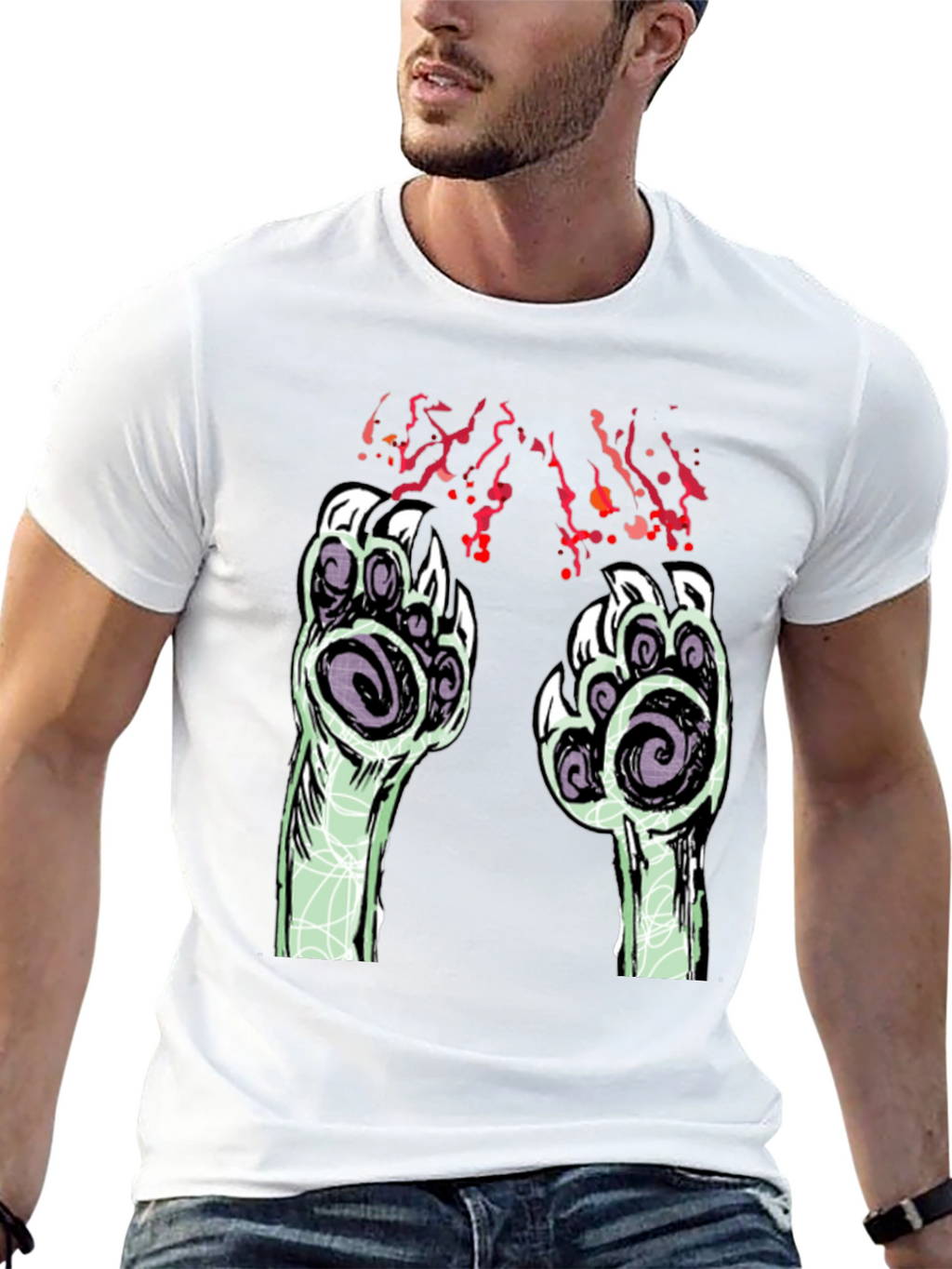 Monster Paw Graphic Black T-Shirt
