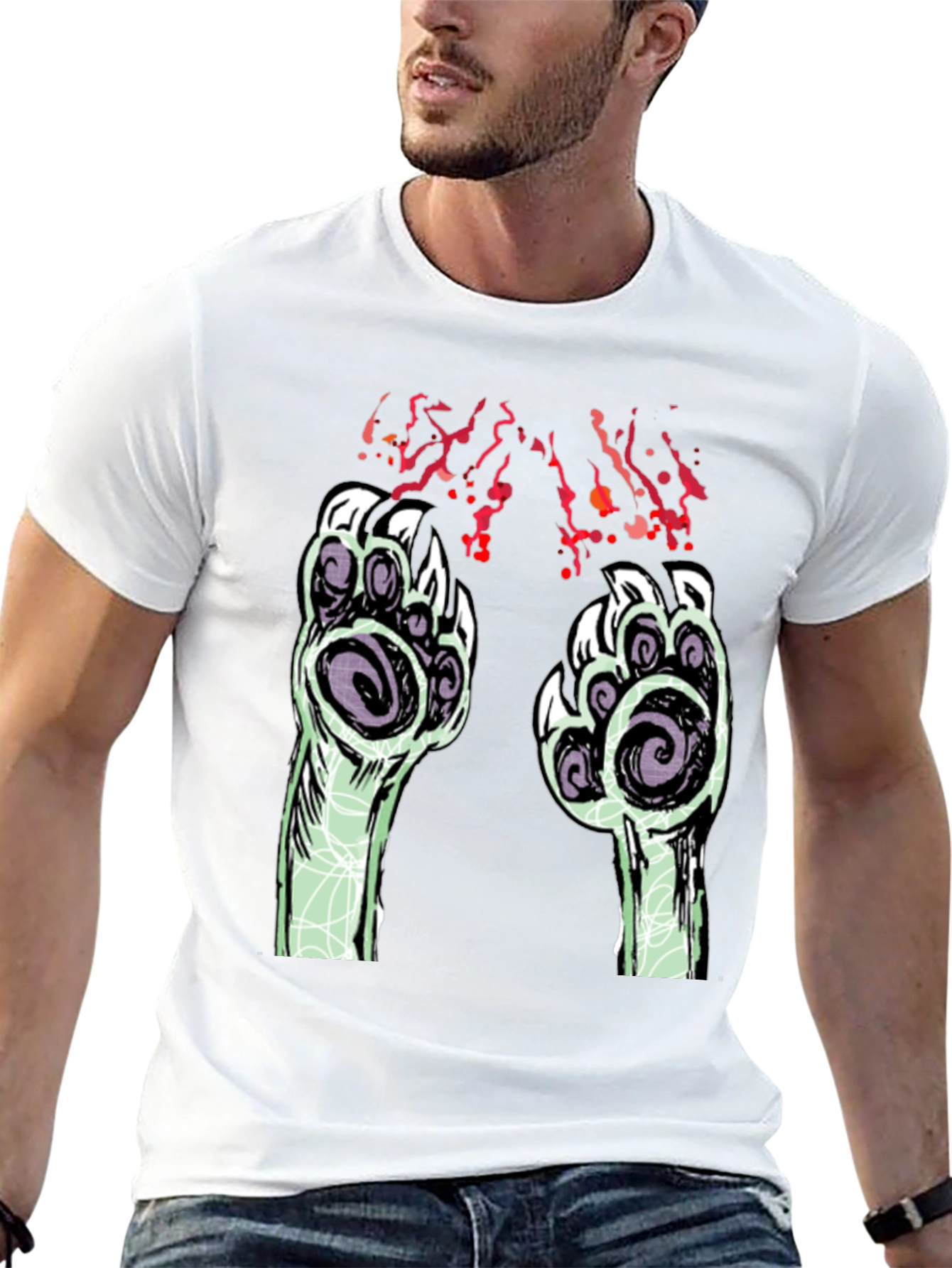 Monster Paw Graphic Black T-Shirt