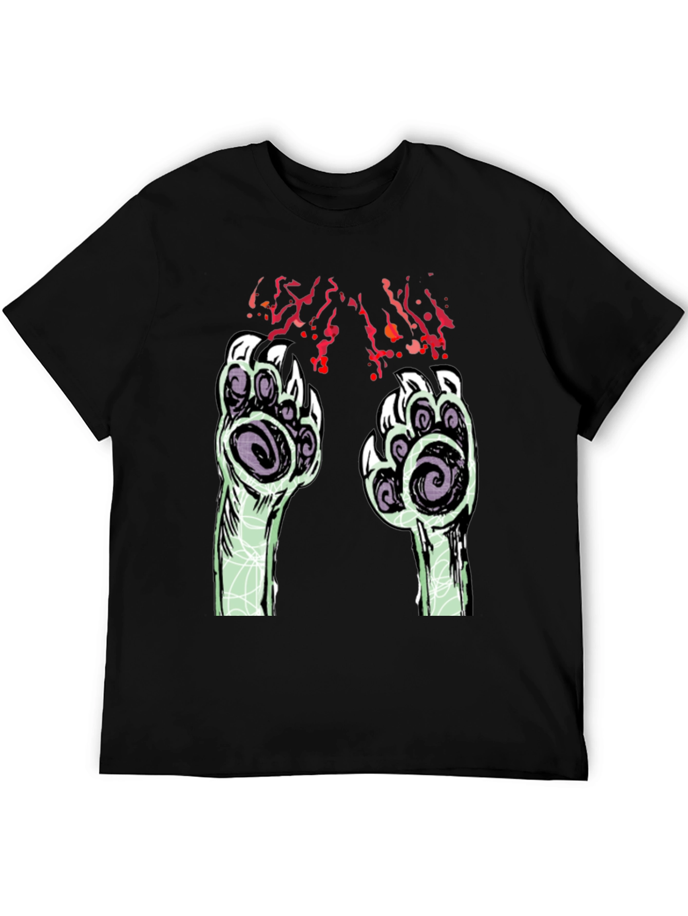 Monster Paw Graphic Black T-Shirt