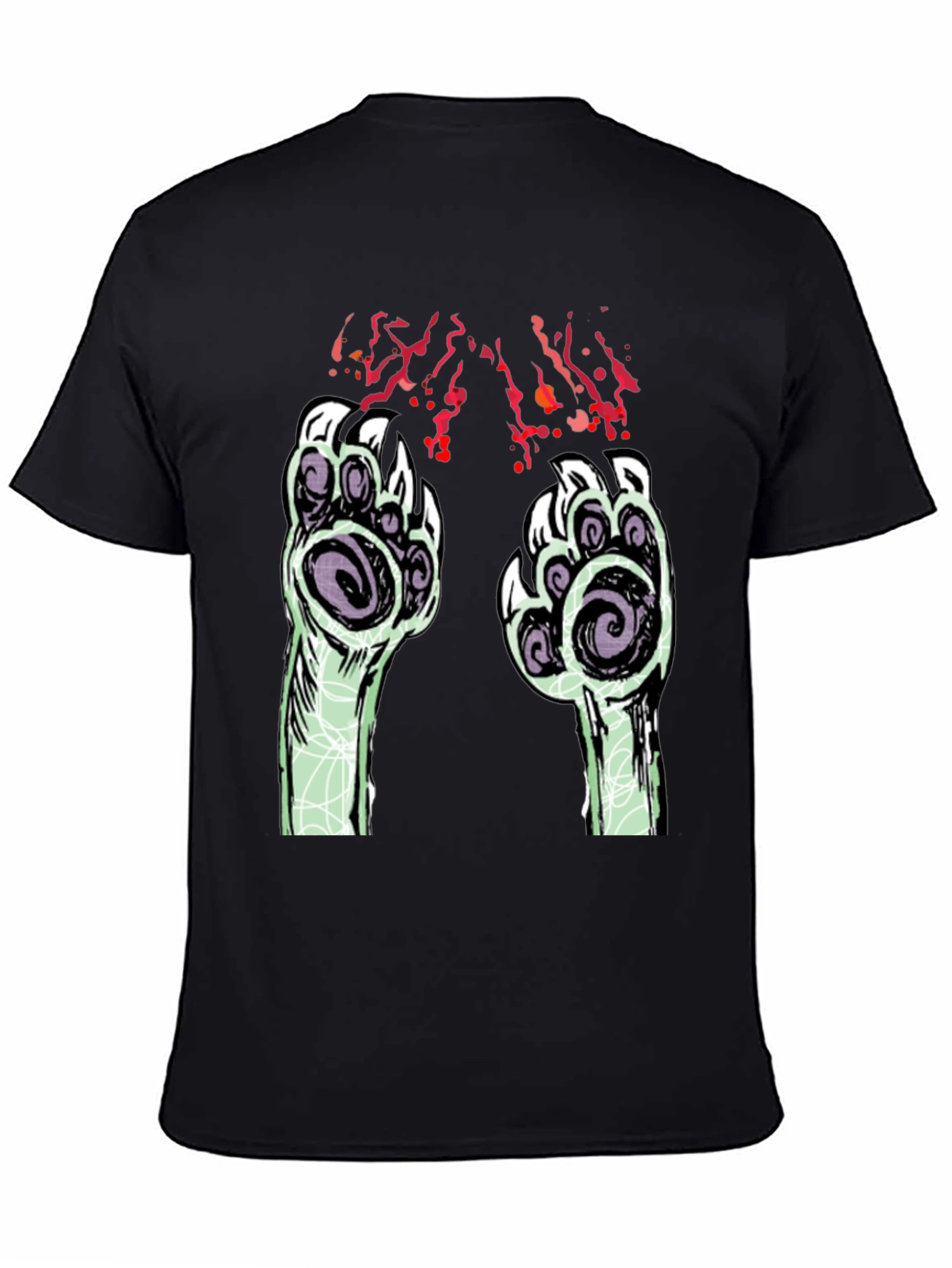 Monster Paw Graphic Black T-Shirt