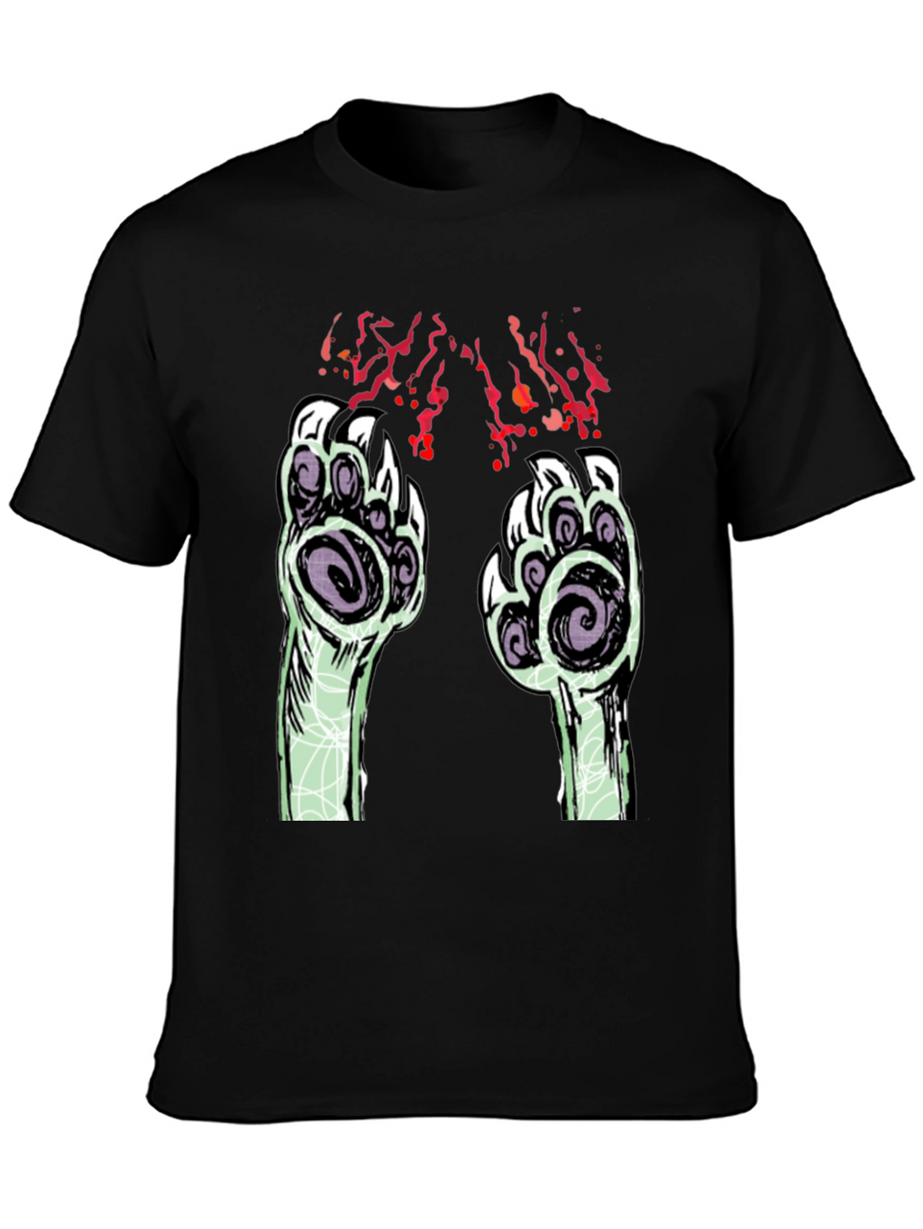 Monster Paw Graphic Black T-Shirt