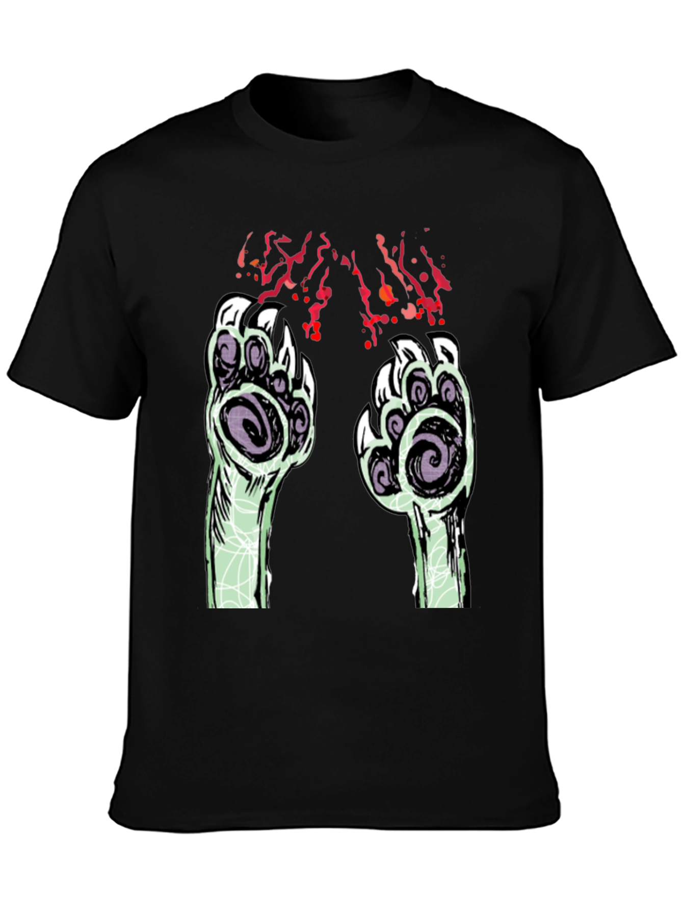 Monster Paw Graphic Black T-Shirt