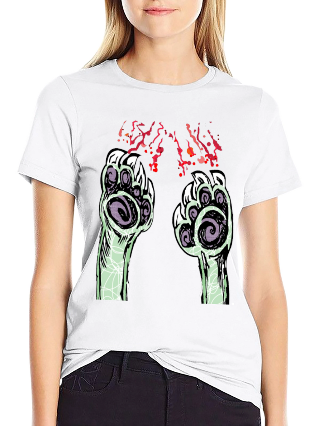Monster Paw Graphic Black T-Shirt