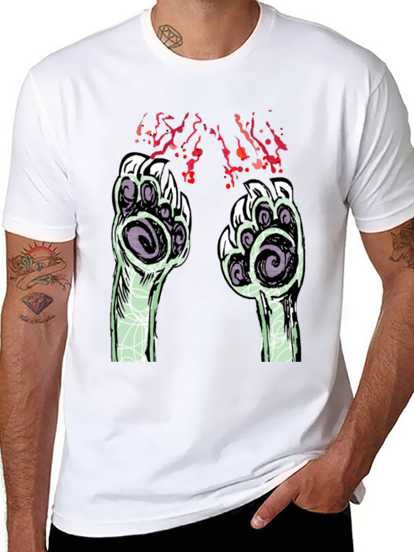 Monster Paw Graphic Black T-Shirt