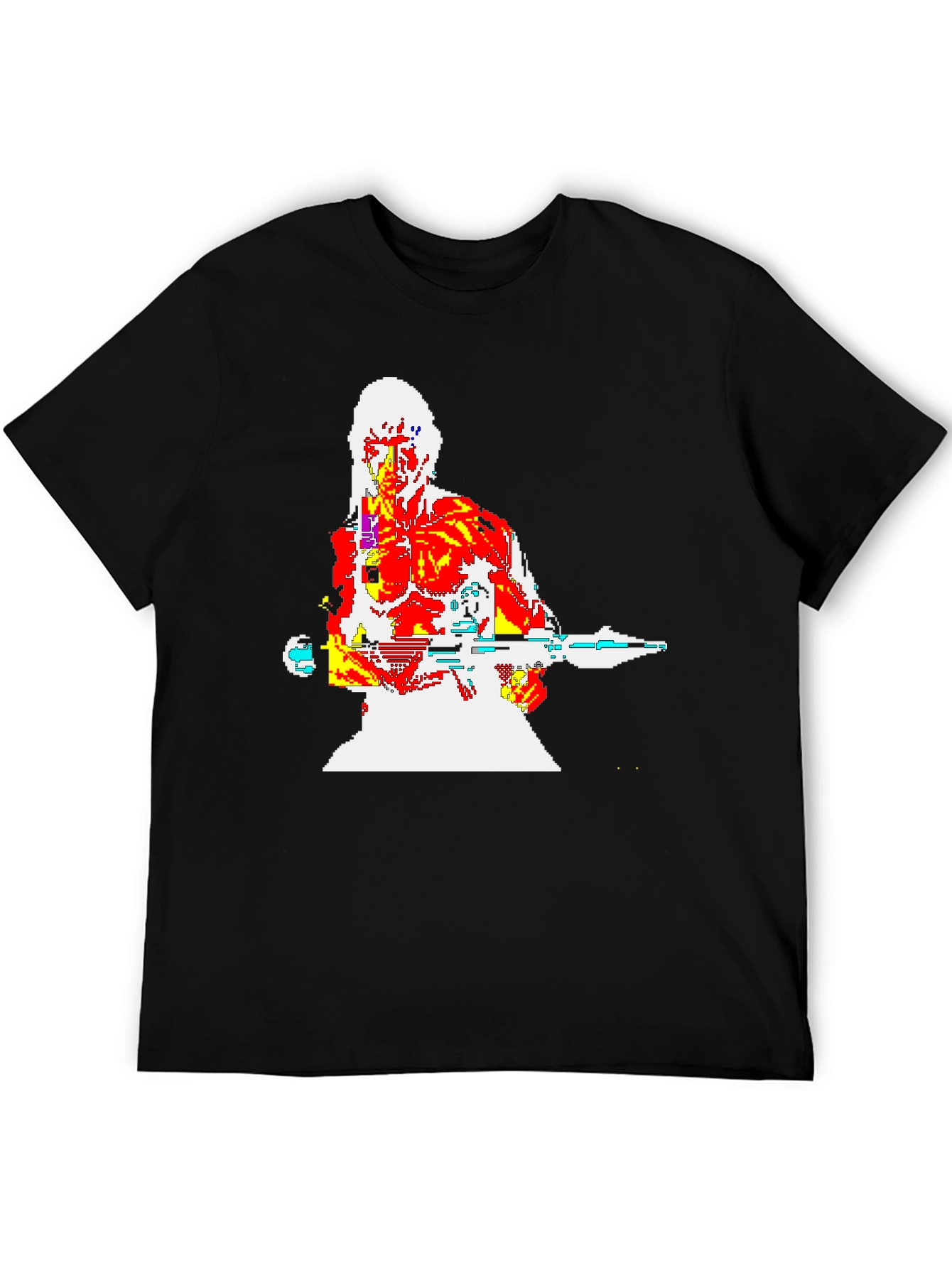 Retro 8-Bit Warrior Graphic T-Shirt