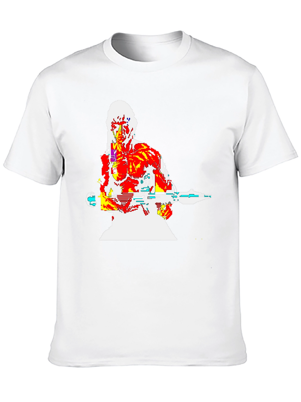 Retro 8-Bit Warrior Graphic T-Shirt