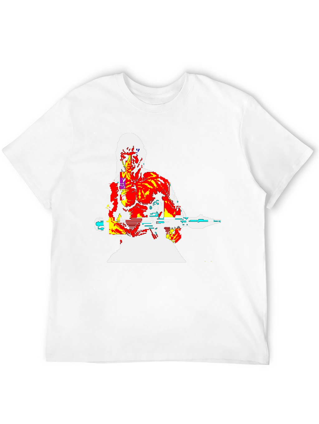 Retro 8-Bit Warrior Graphic T-Shirt