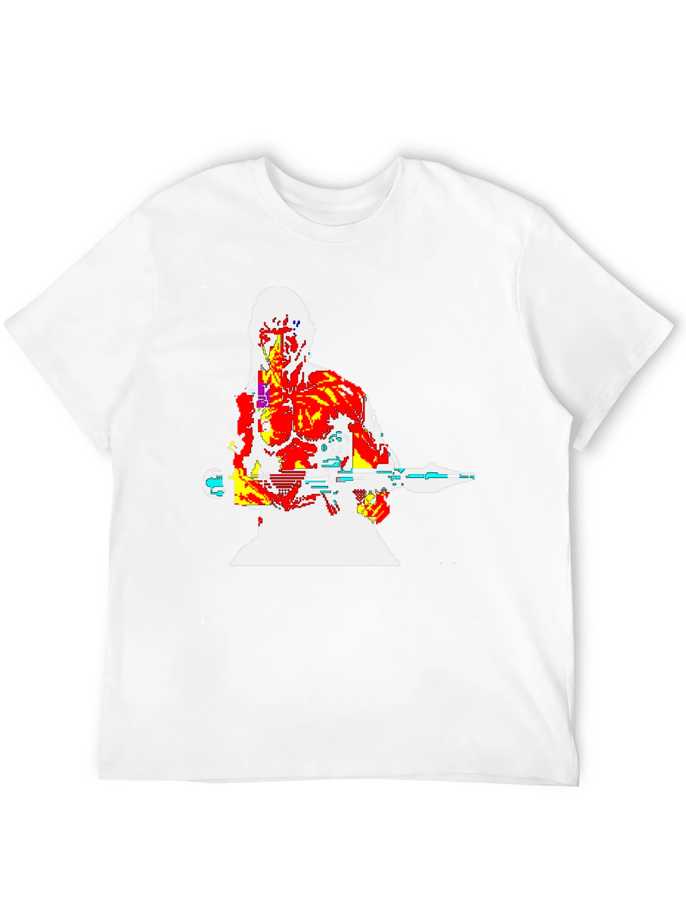 Retro 8-Bit Warrior Graphic T-Shirt