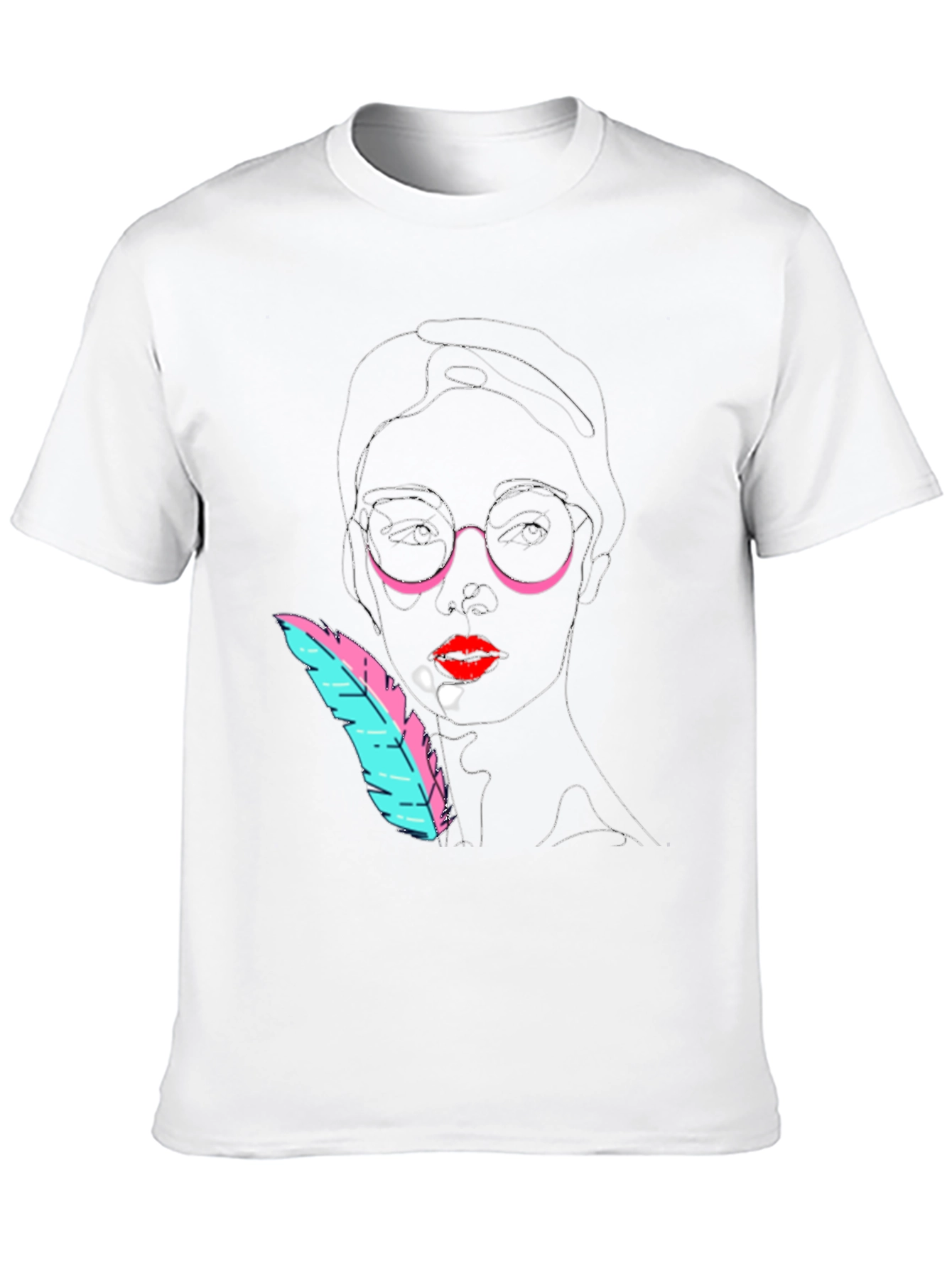 Abstract Face Black T-Shirt - Modern Art Tee