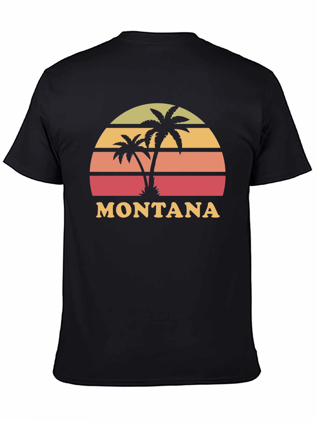Montana Palm Sunset Graphic Tee - Black