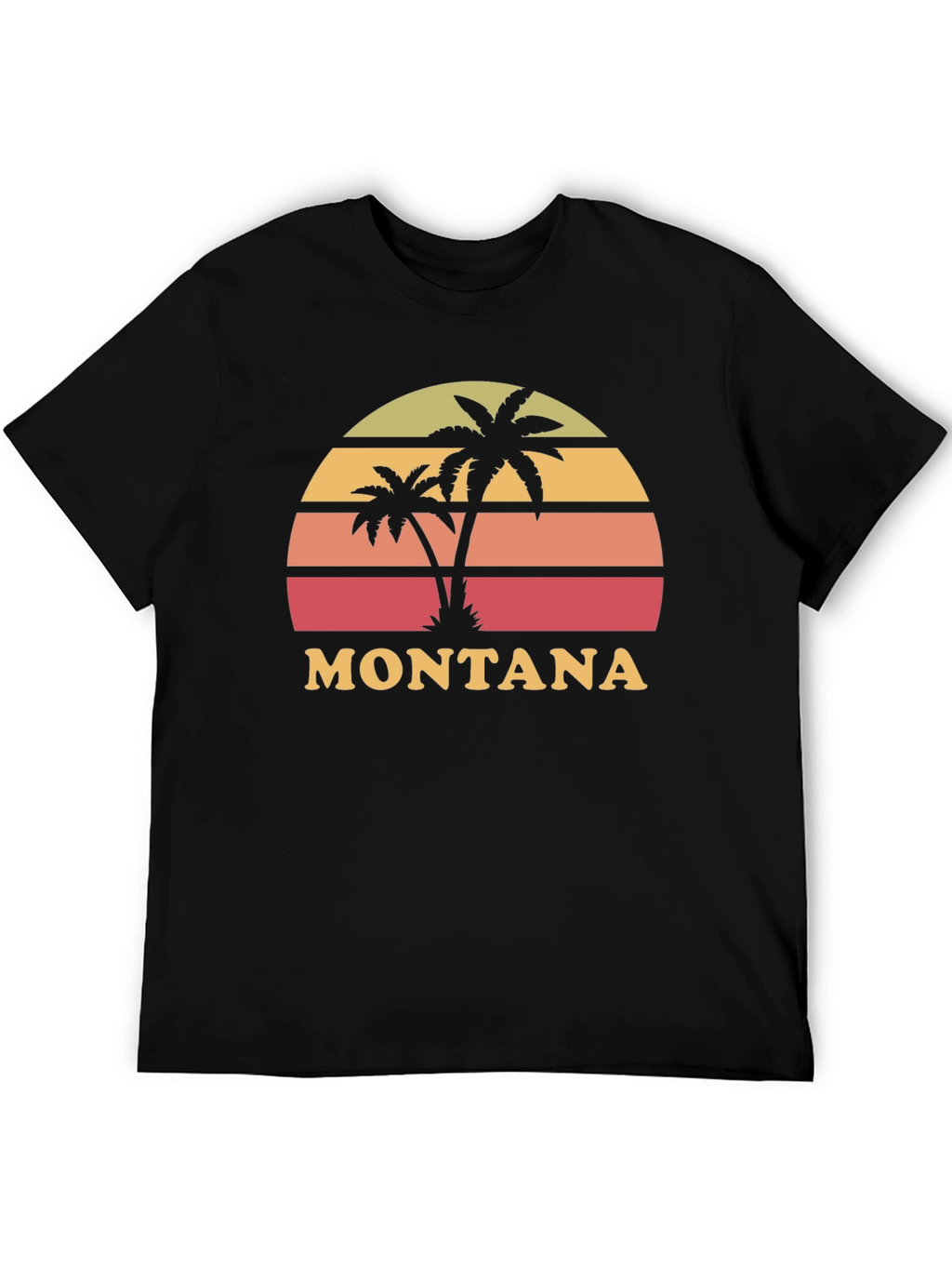 Montana Palm Sunset Graphic Tee - Black