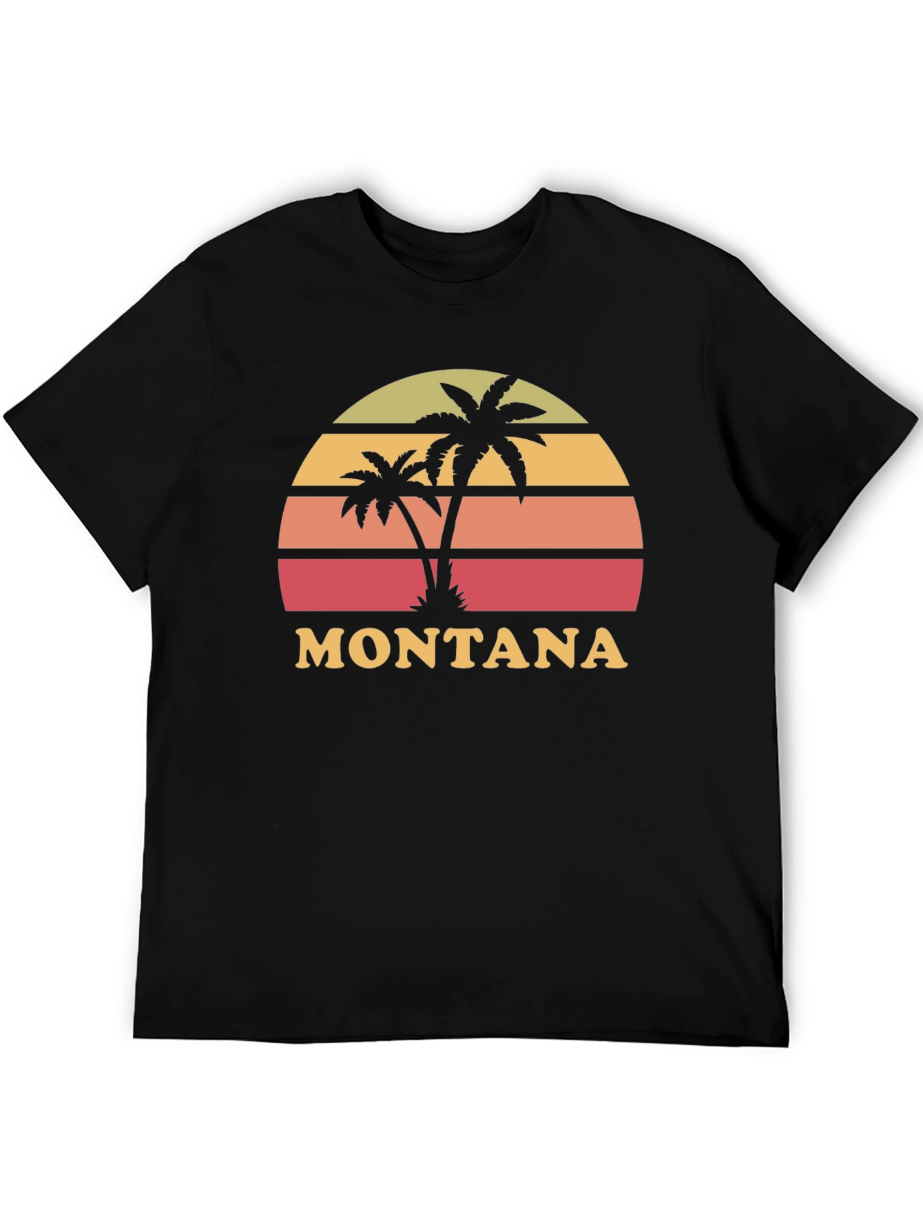 Montana Palm Sunset Graphic Tee - Black