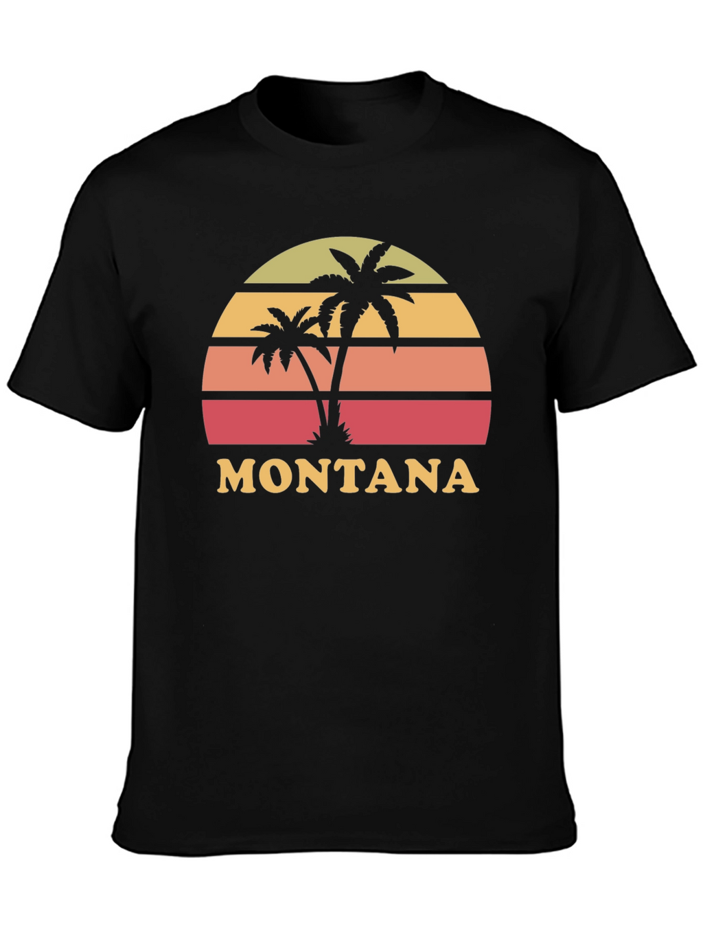 Montana Palm Sunset Graphic Tee - Black