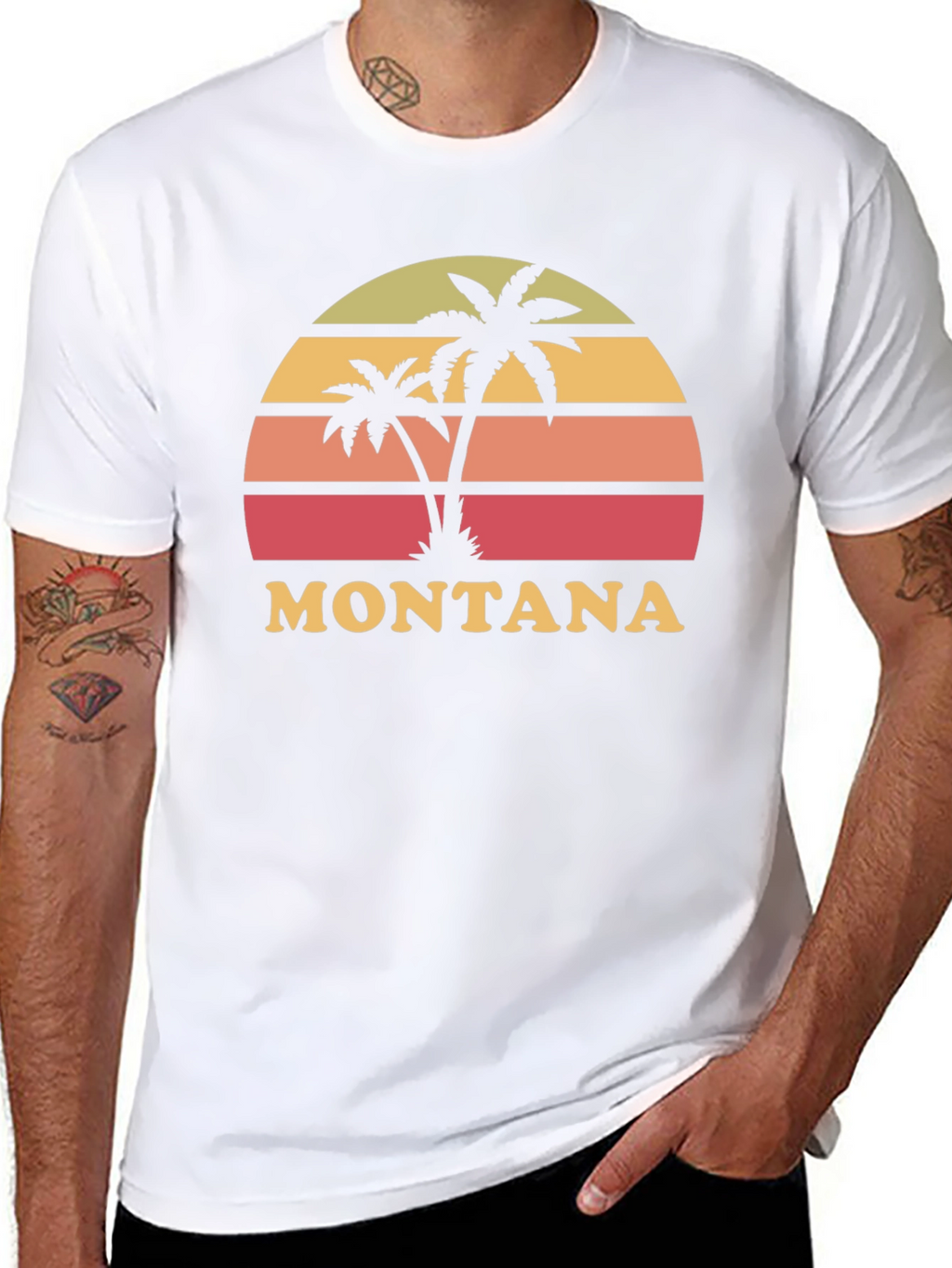 Montana Palm Sunset Graphic Tee - Black