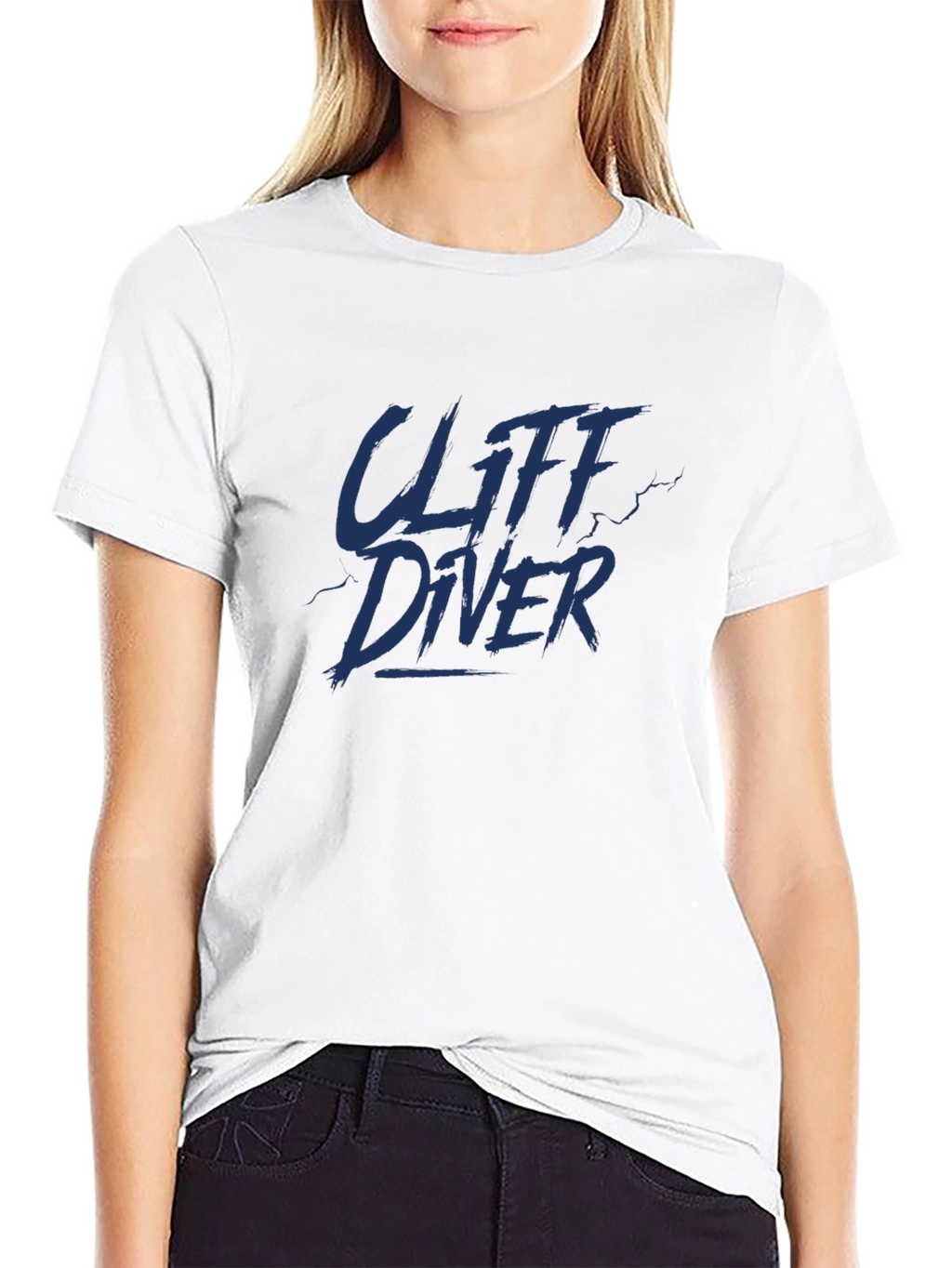 Cliff Diver Graphic Tee - Dark Blue Print