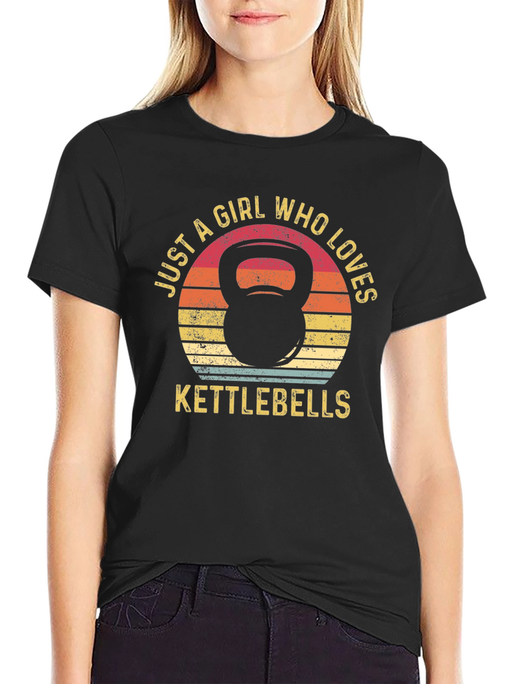 Just A Girl Who Loves Kettlebells Black T-Shirt