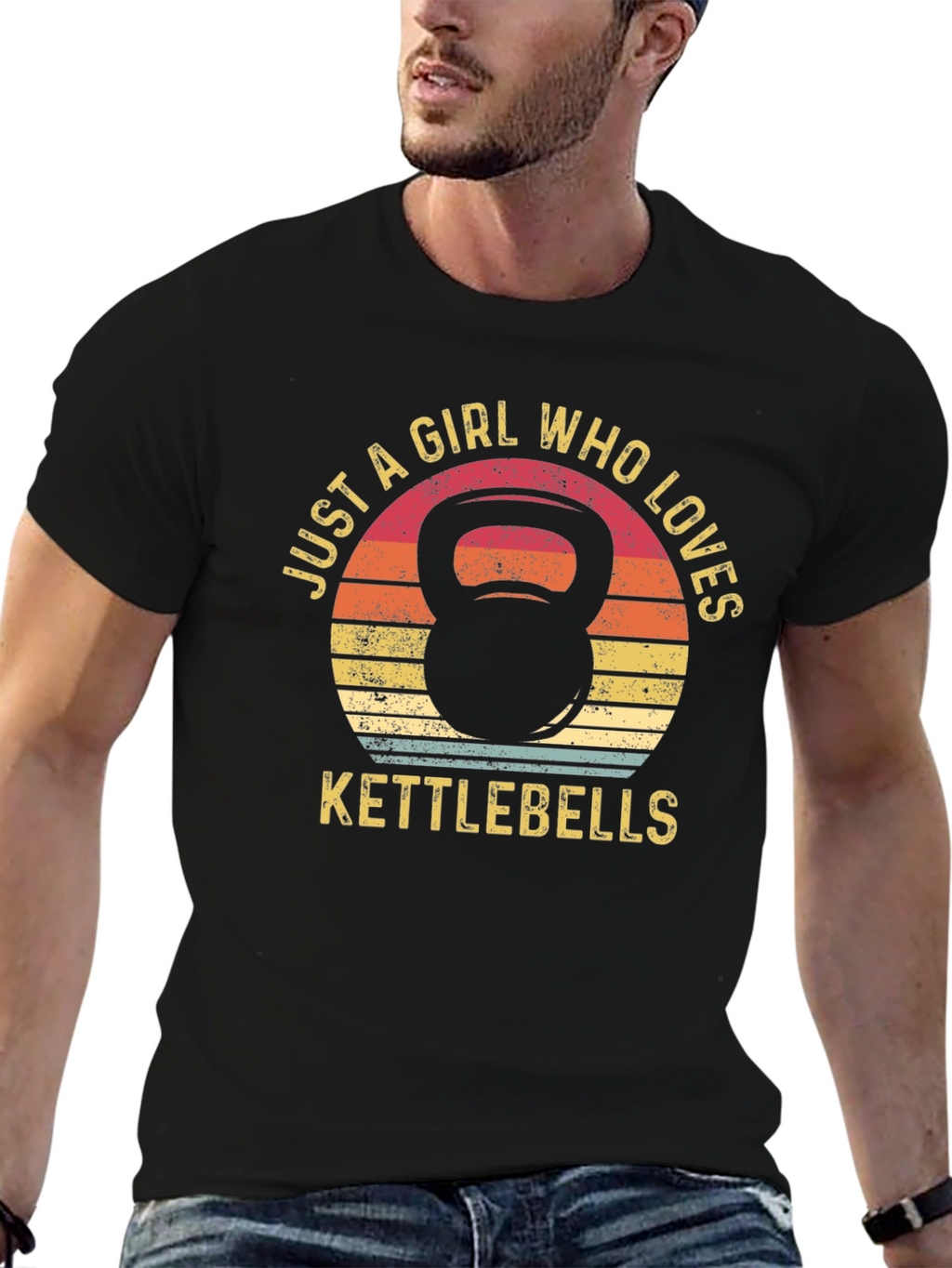 Just A Girl Who Loves Kettlebells Black T-Shirt